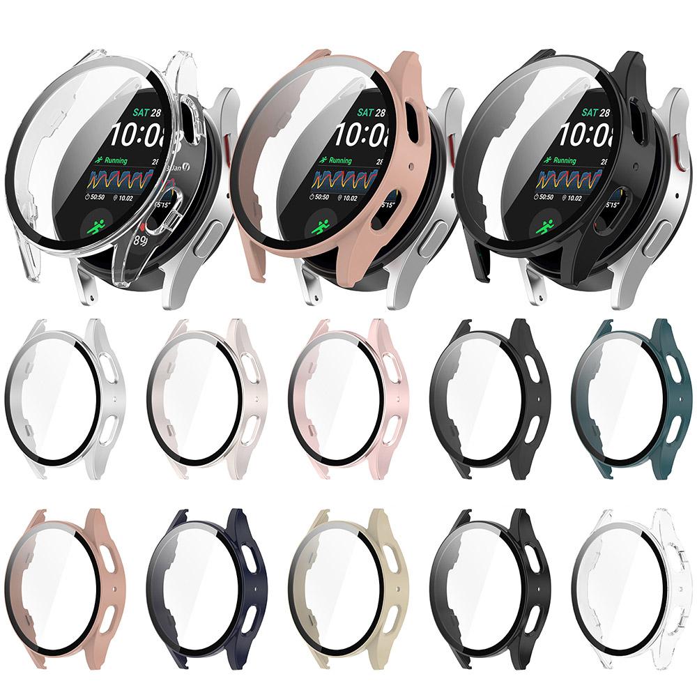 2v1 PC Plně Ochranné Pouzdro Pro Samsung Galaxy Watch7 44mm 40mm Skleněná Ochranná Fólie Kryt Tvrdý Skořepinový Nárazník Rám Pouzdro+Fólie