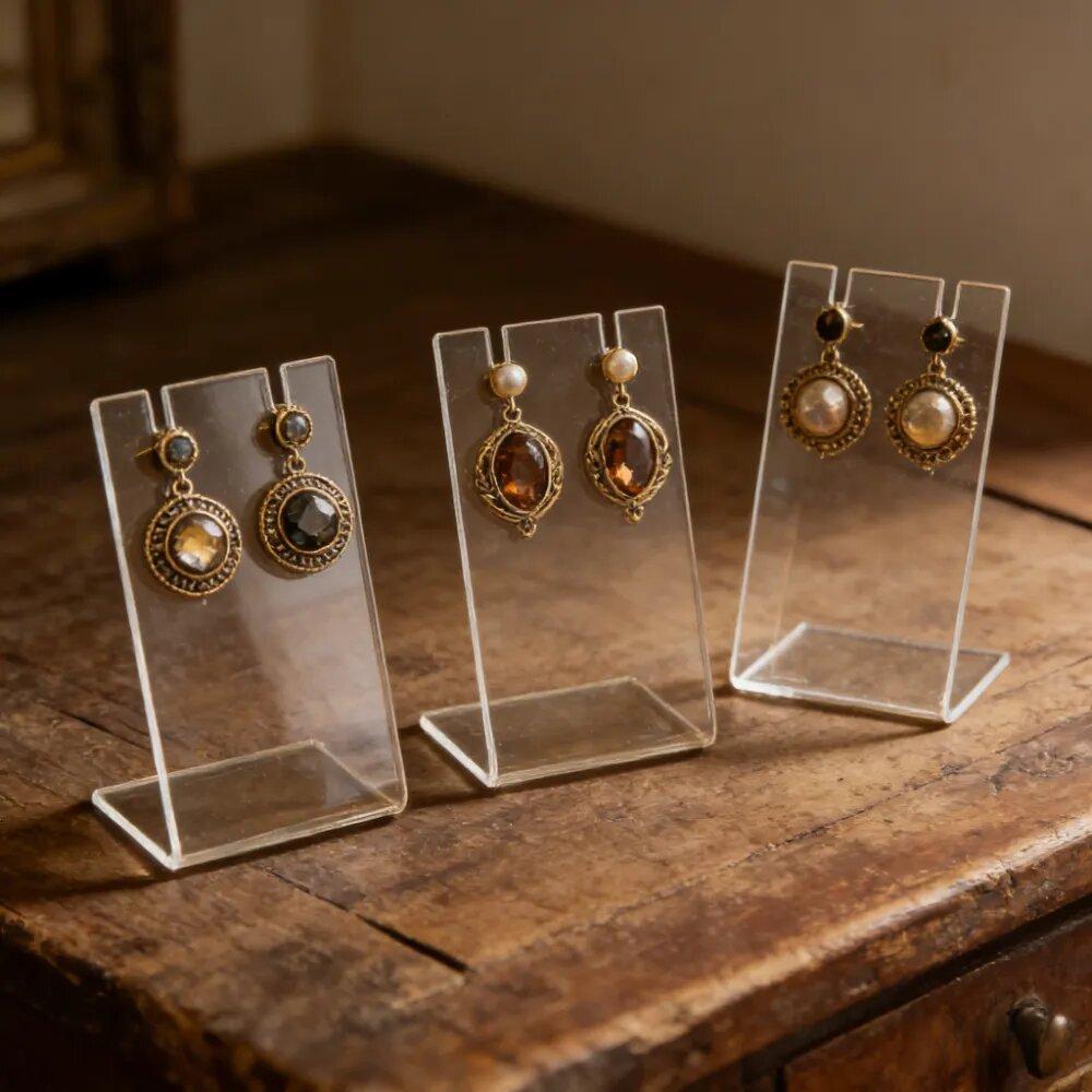 5/20pcs Transparent Acrylic Jewelry Rack Home Necklace Earring Storage Rack Store Retail Jewelry Display Stand