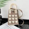 Korean Style Cute Heart Knitted Mini Crossbody & Shoulder Bag for Women