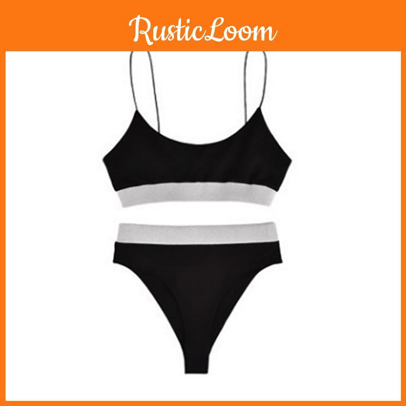 Stunning Sexy Two-piece High Waist Bikini Swimsuit With Sparkling Colorful Sequins