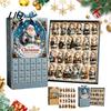 Gift for Christmas Collectors 2026 Summer Beach Santa Advent Calendar, 24-Day Acrylic Ornament Set with Eve Countdown Calendar Surfing Figures,