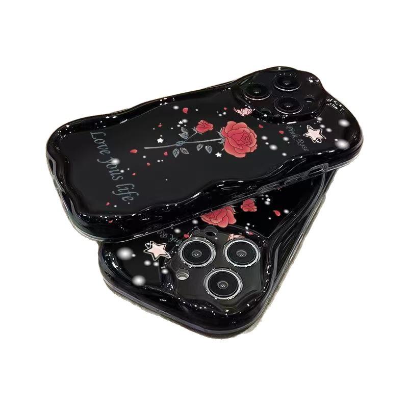 Japanese and Korean Romantic Roses Are Suitable for Iphone17pro Mobile Phone Case Apple 1514/13promax New 16.