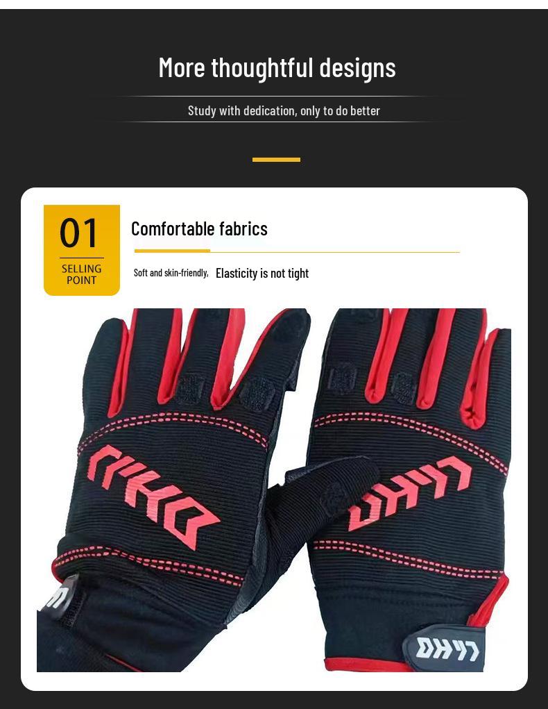 Three-Fingerless Flip-Finger Warm Cycling & Fishing Gloves with Velvet Lining for Cold Protection