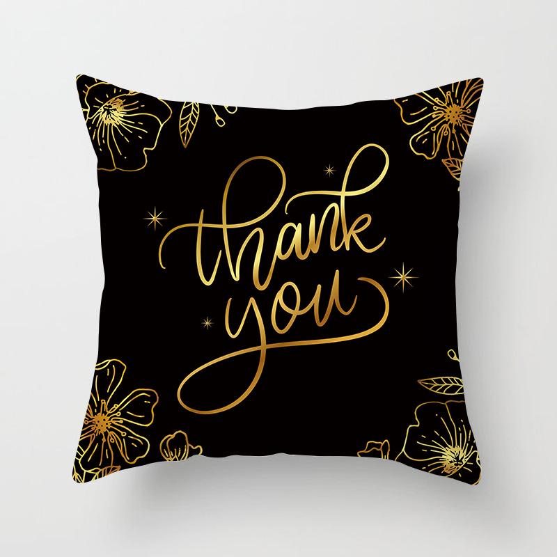 Home Products New Black Geometric Sofa Pillow Cushion Cover Digital Printing Office Cushion Cover