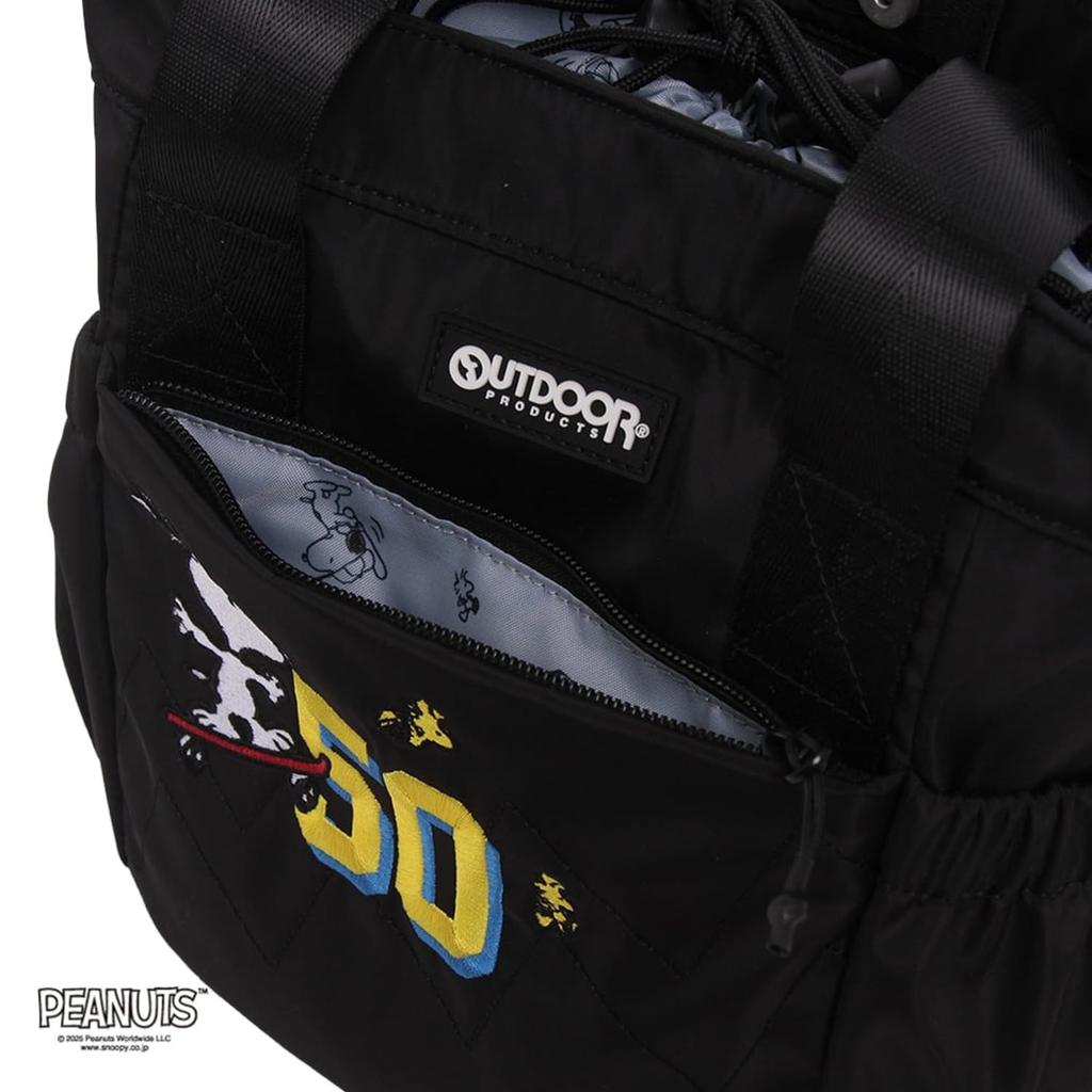 Outdoor Products PEANUTS Collection Snoopy 2-Way Tote Bag Medium ODB026 Black