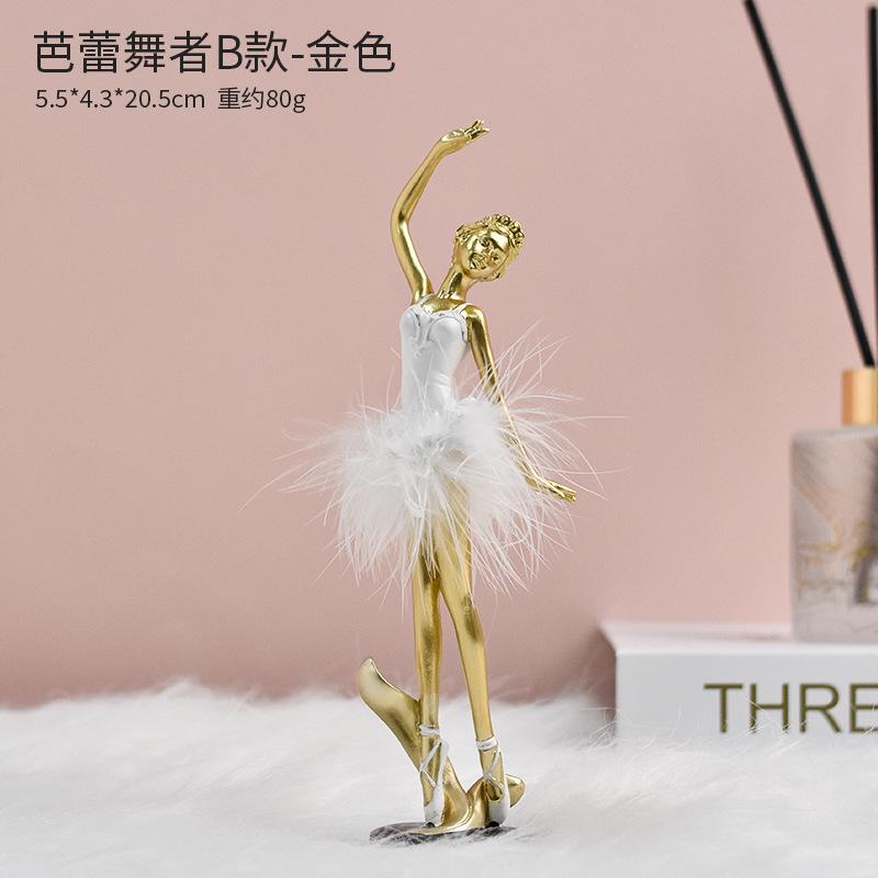 European Resin Dancer Figurines Figure Sculpture Crafts Living Room Table Ballet Girl Ornaments Home Decoration Birthday Gifts