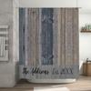 DIY custom personalized wood grain shower curtain with name decorations for bathroom home decor 20XX series