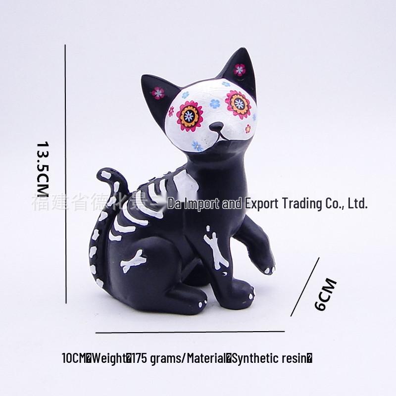 

Большие Хэллоуинские изделия из смолы: Милые фигурки котят и собак для Дня мёртвых