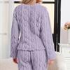 Women's Fashion Fleece Line And Thickened Pullover Long Sleeve Pajamas
