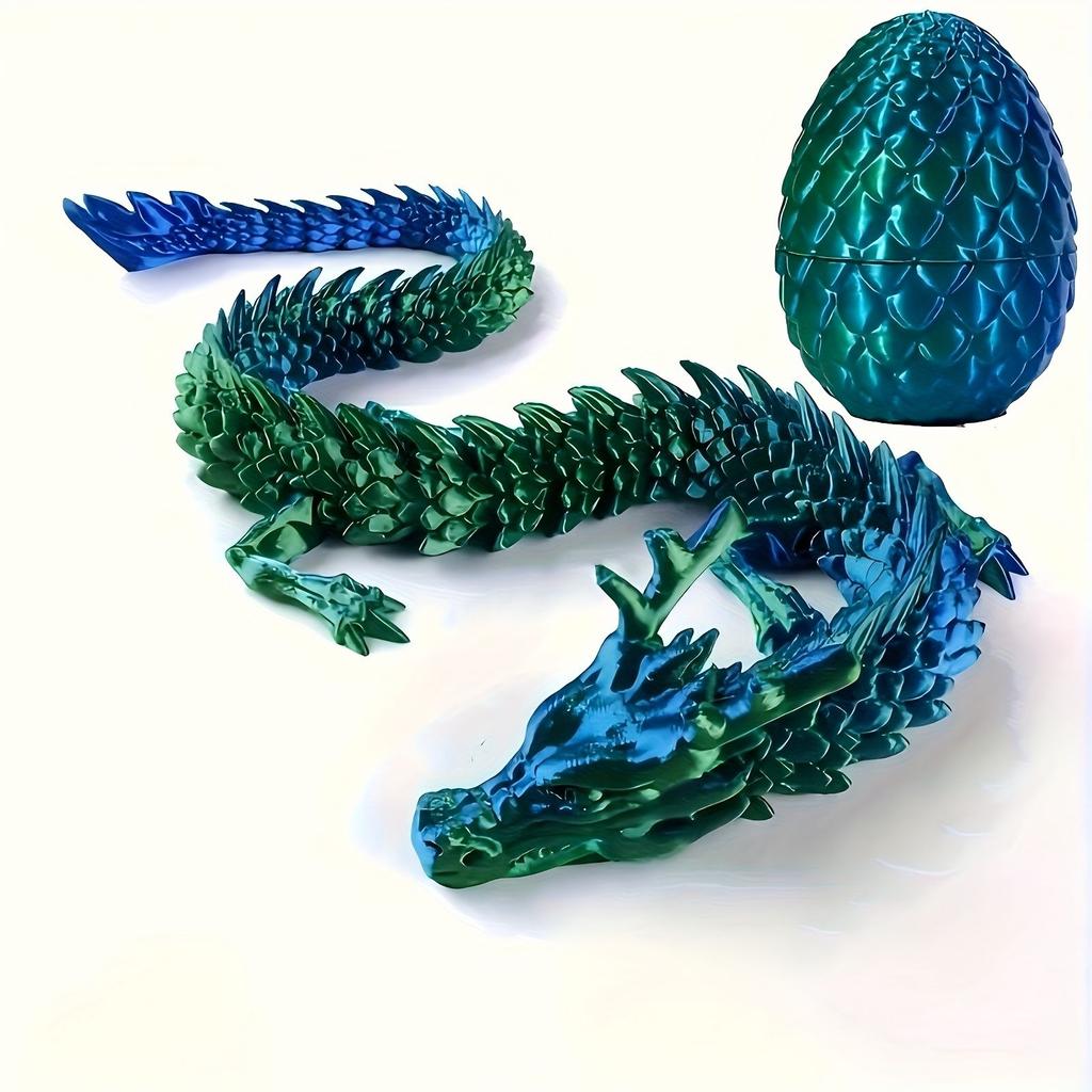 6.5Cm Dragon Scale Egg+15Cm Dragon New 3D Printing Dragon Flying Dragon Rotating Articulated Wing Dragon Home Decor