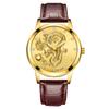 Chinese Style Fashion Diamond-encrusted Waterproof Gold Dragon Pattern Men's Watch Men's Watch Belt Watch Quartz Watch