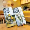 Populaire Van Gogh Kunstwerken Bloempot Laser Telefoonhoesje Voor iPhone 16 15 14 Plus Pro Max 17 Pro Max Air 13 Mini 12 11 Pro Max Hoesje