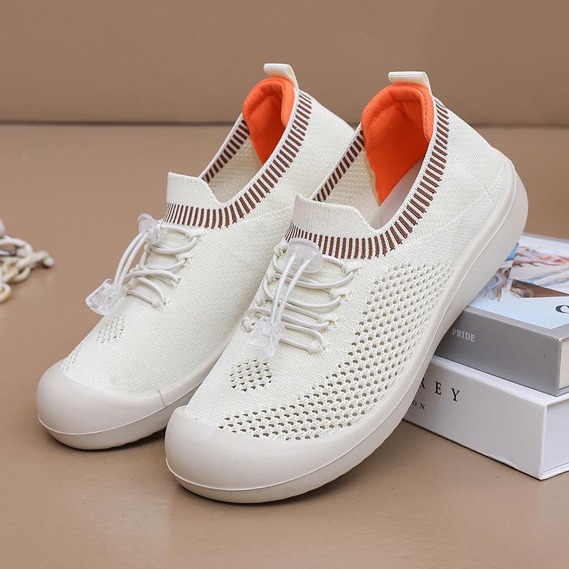 

Fashion Women s 2025 new summer casual single shoes lightweight and breathable comfortable and anti-slip outdoor sports leisure shoes 42 грязно-белый