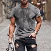 Camiseta de verano con estampado 3D para hombre, sencilla, con estampado de rayas a cuadros, fresca, transpirable, de manga corta, informal, moderna, de gran tamaño