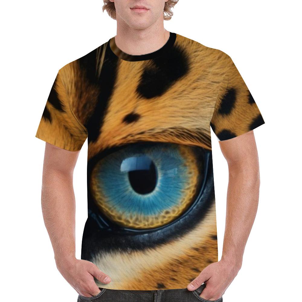 

Летний топ с круглым вырезом и 3D-принтом больших глаз, модная повседневная мужская футболка с коротким рукавом 6XL