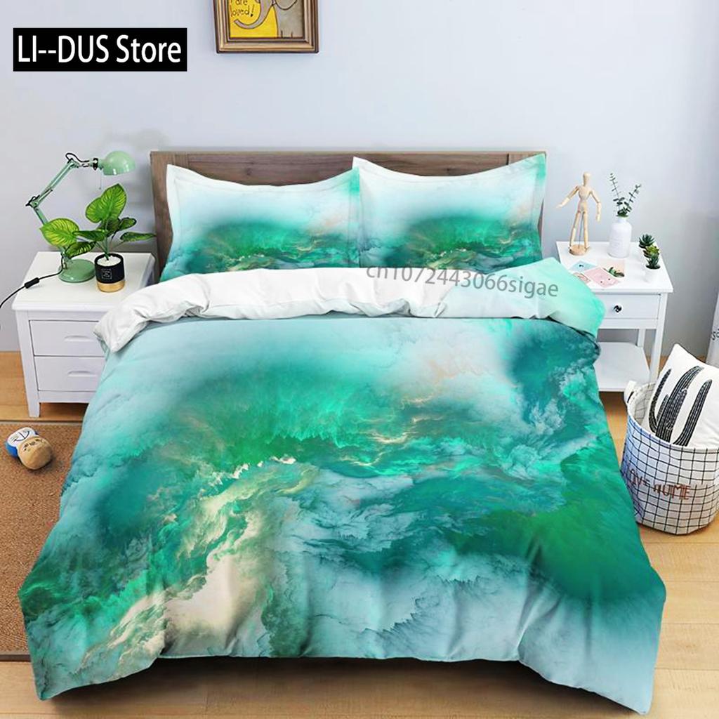 Comforter Colorful Cloud Polyester Orange Yellow Purple Cloud Sky For Teens Girls Abstract Theme Soft Bedding Set