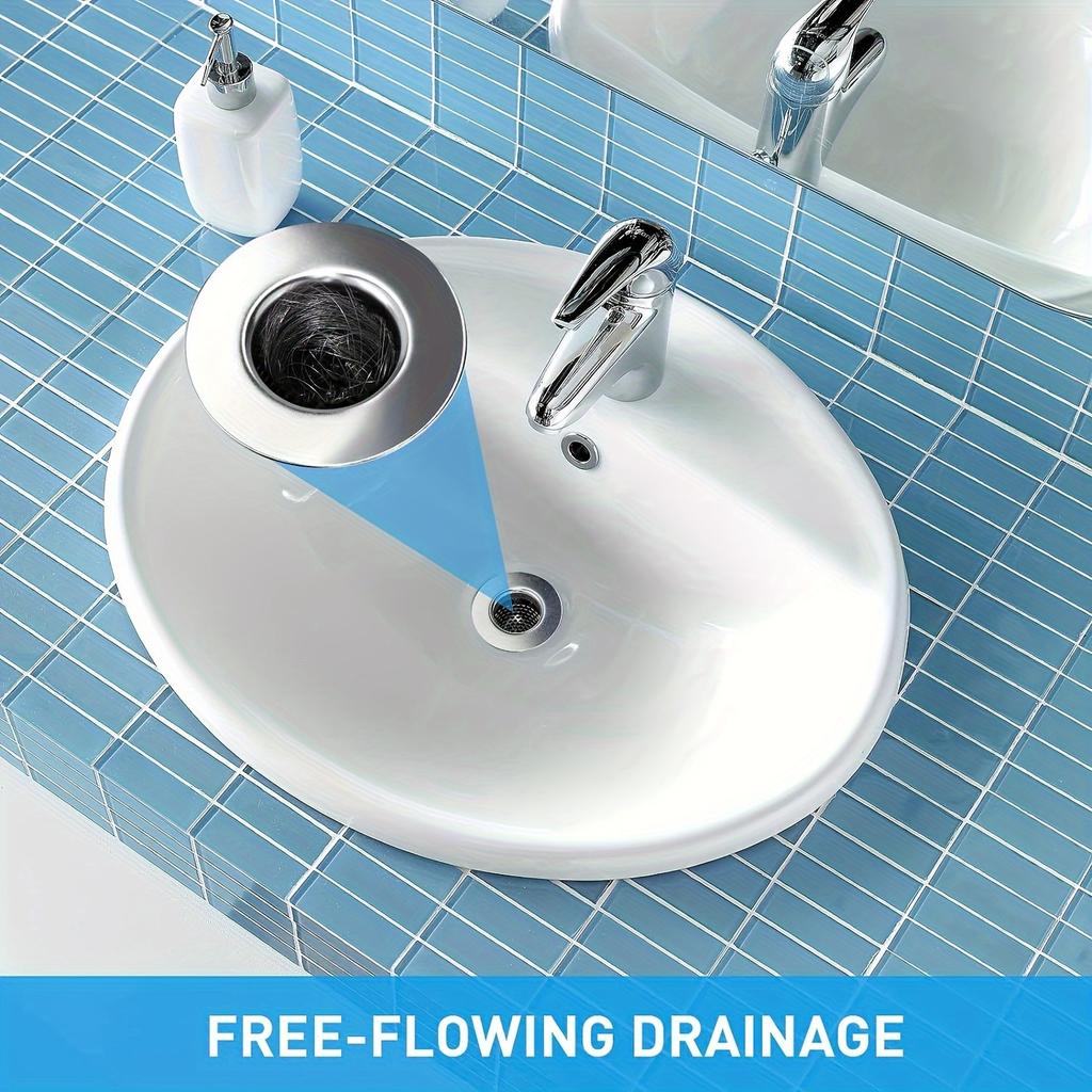 Badezimmer Waschbecken Abflusssiebe, 1" Klein Konisch Premium Edelstahl Porös Haarfänger, Abflusssieb, Passend für 1.20"-1.60"