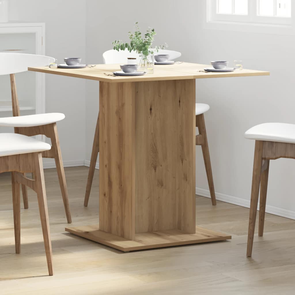 Vidaxl Dining Table, Artisan Oak Color, 80X80X75 Cm