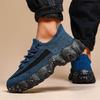 Men'S Casual Sneakers  Breathable Knit Upper Geometric Pattern Lace-Up Closure Durable Rubber Sole Comfortable Fabric Lining for Spring Sports
