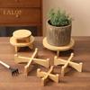 Supporto per piante in bambù, portavasi per fiori, da tavolo, da interno, sgabello rotondo, portavasi, espositore per piante in vaso, cupcake, ceramiche