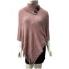 Turtleneck Sleeveless Sweater Button Tassel Women's Cloak Shawl Fashion Sweater