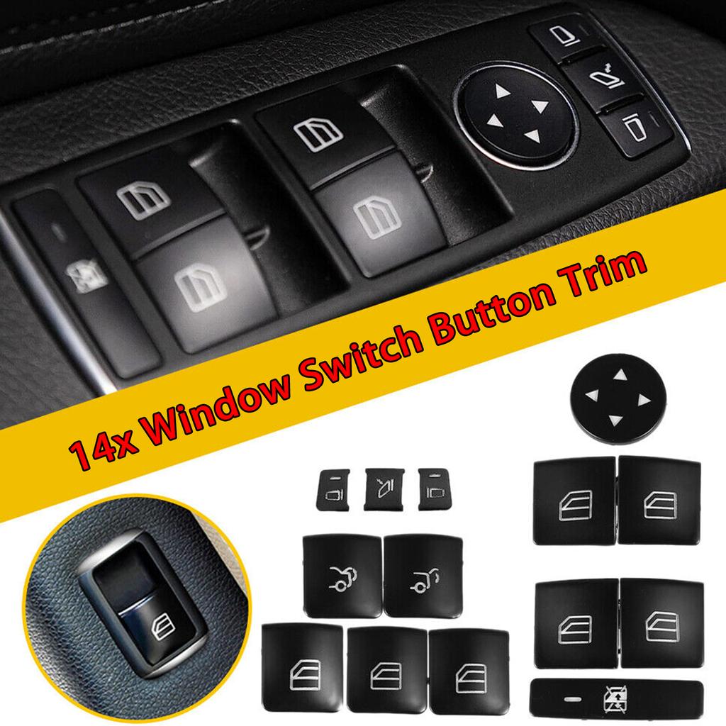 For Mercedes Benz CLA 180 200 GLA 180 200 2013 2014 2015 2016 2017 2018 2019 14x Car Replacement Parts Window Switch Button Interior Repair Stickers