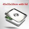 304 Stainless Steel Plate Tray Rectangular Square Oven Tray Baking Pot Dish Deep Japanese Barbecue Bbq Cafeteria Storage Trays