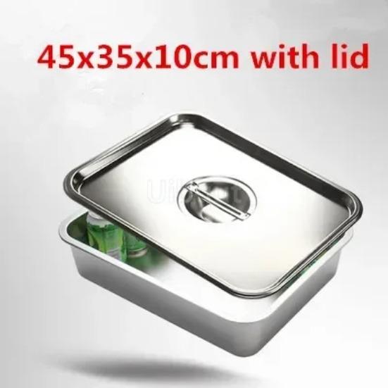 304 Stainless Steel Plate Tray Rectangular Square Oven Tray Baking Pot Dish Deep Japanese Barbecue Bbq Cafeteria Storage Trays