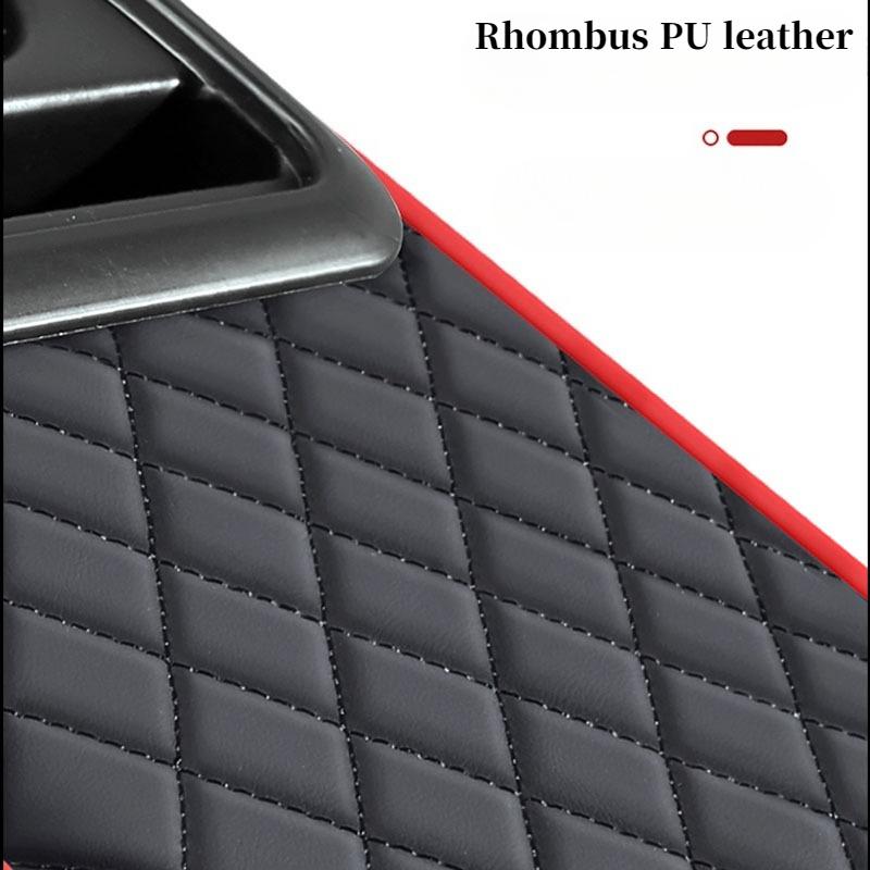 Multifunctional Car Armrest Box Booster Pad, High-Quality Pu Leather, with Double Cup Holder, Side Storage Bag, Mobile Phone Storage, Essent