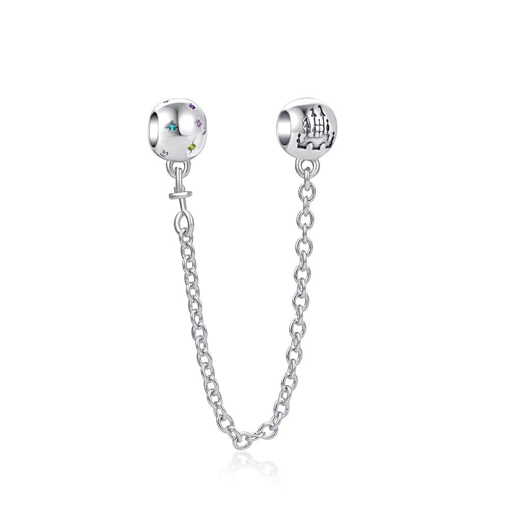 Copper Butterfly Stars And Moon Love Lock Key Safety Chain Original Bracelet Diy Accessories High Charm Jewelry