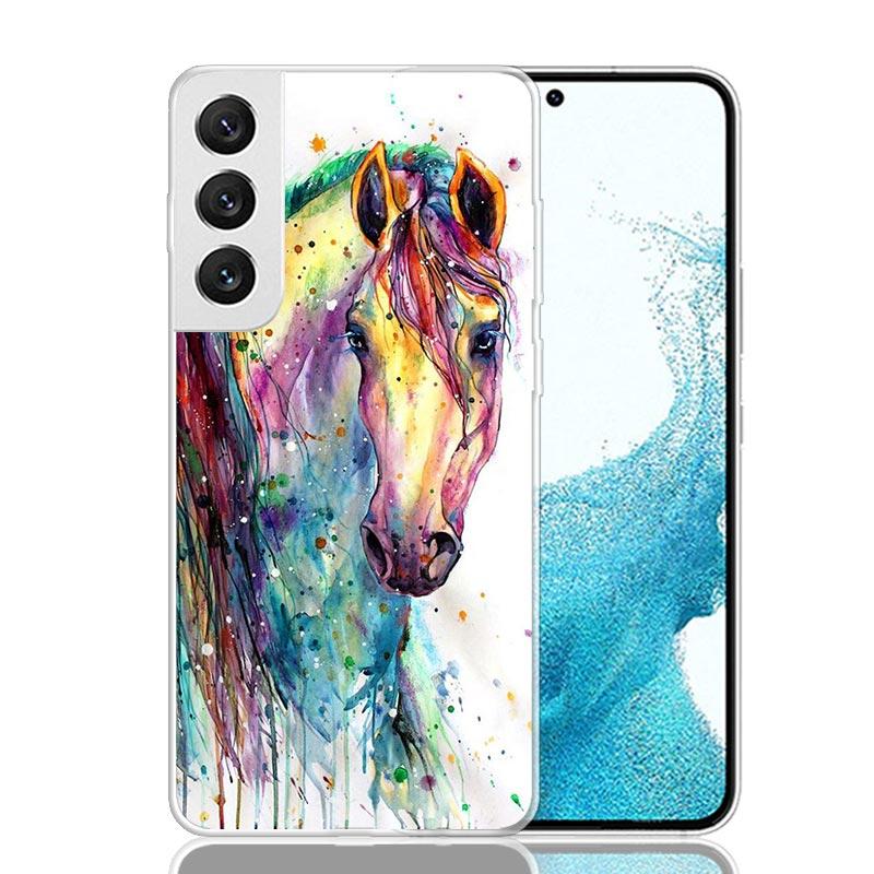 Animal Oil Painting Horse Phone Case For Samsung Galaxy S26 S25 Edge S24 S23 FE S22 Ultra S21 Plus S20 + Fundas Cover Coque Gala