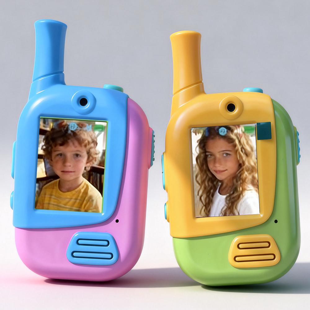 2er-Pack Video-Walkie-Talkies für Kinder von 3-12 Jahren, 4 Stimmeffekte & Bildschirm, Wiederaufladbar, Perfektes Weihnachtsgeschenk für Jungen Mädchen