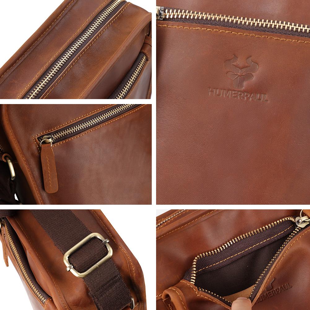 Humerpaul Leather Shoulder Bag Large Capacity Multi-function Travel Bag Sports Bag