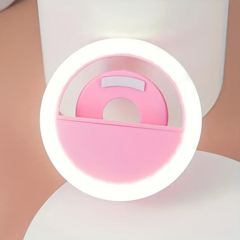 1pc Battery Phone Accessories Portable LED Ring Mini Fill Light Selfie Flash Phone Ring Light Live Video Beauty