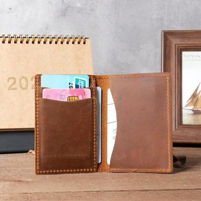 Crazy Horse cuir hommes porte-carte de crédit mince mince cartes d'identité cas rétro porte-monnaie véritable peau de vache portefeuilles pour homme