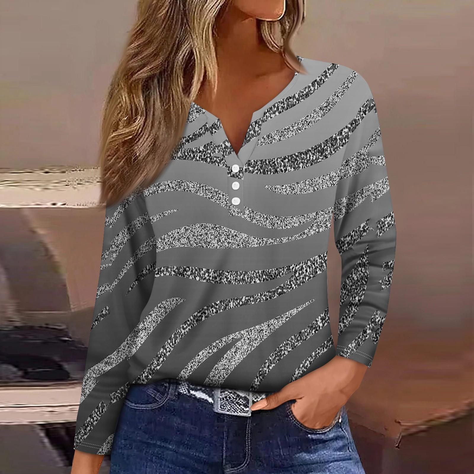 Жен. Футболка Футболка Пуговицы Цветочный принт Длинный рукав Повседневные Выходные Мода — фото 8