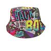 Mode Retro Graffiti 80er 90er Fischerhut Für Männer Frauen Lustiger Sommer Frühling Strand Anglerhut Packbar Outdoor Sonnen Fischerhut