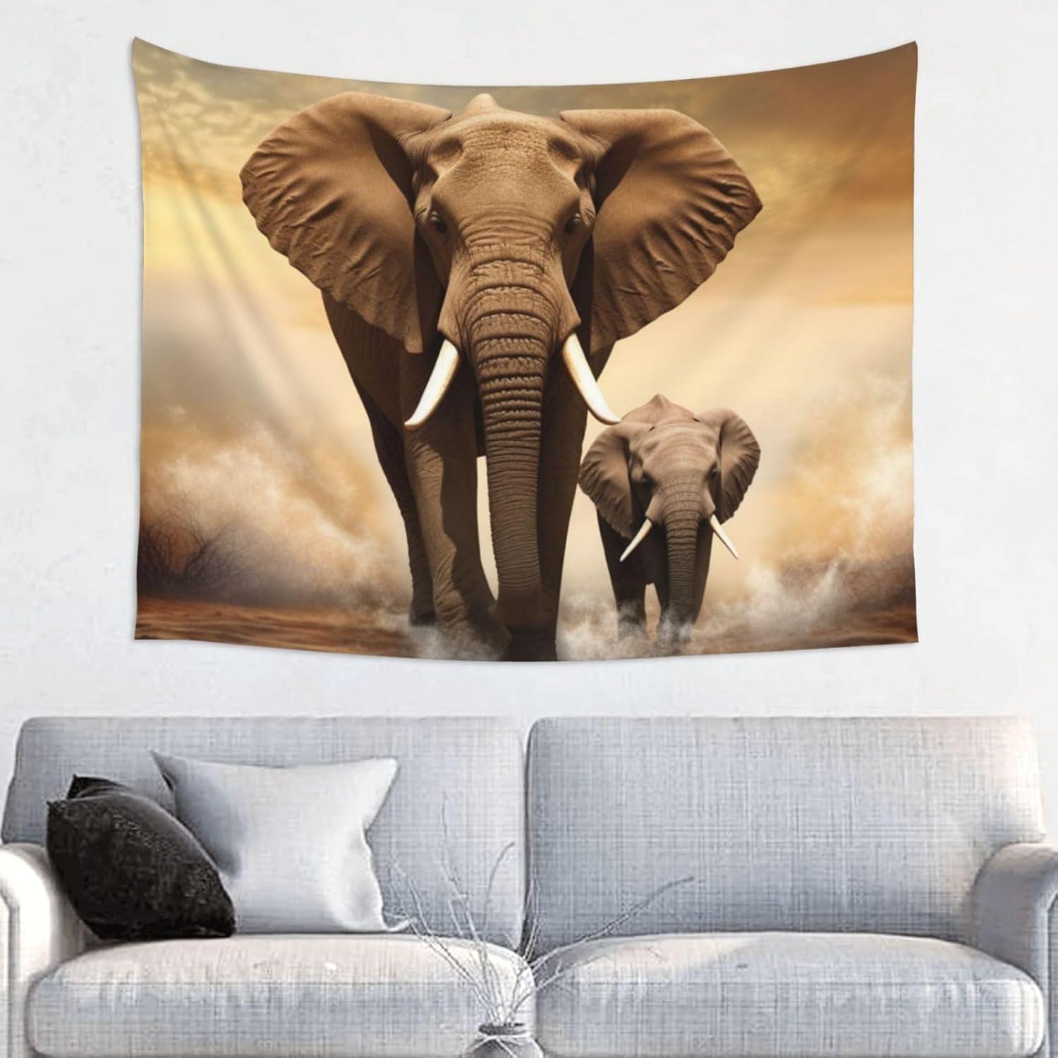 Tapestry lkvnswert elephant and calf for 75x100 чёрный