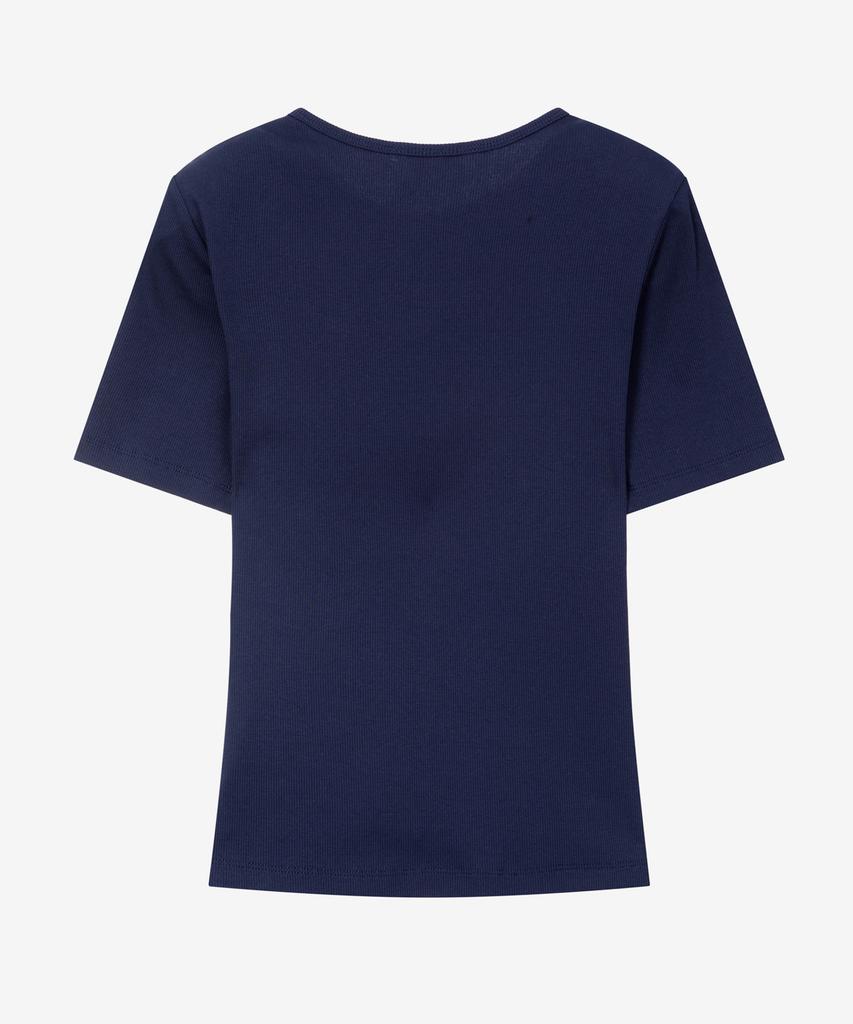 MIND BRIDGE WOMEN [W] Henley Neck Ribbed T-Shirt - 3 Colors