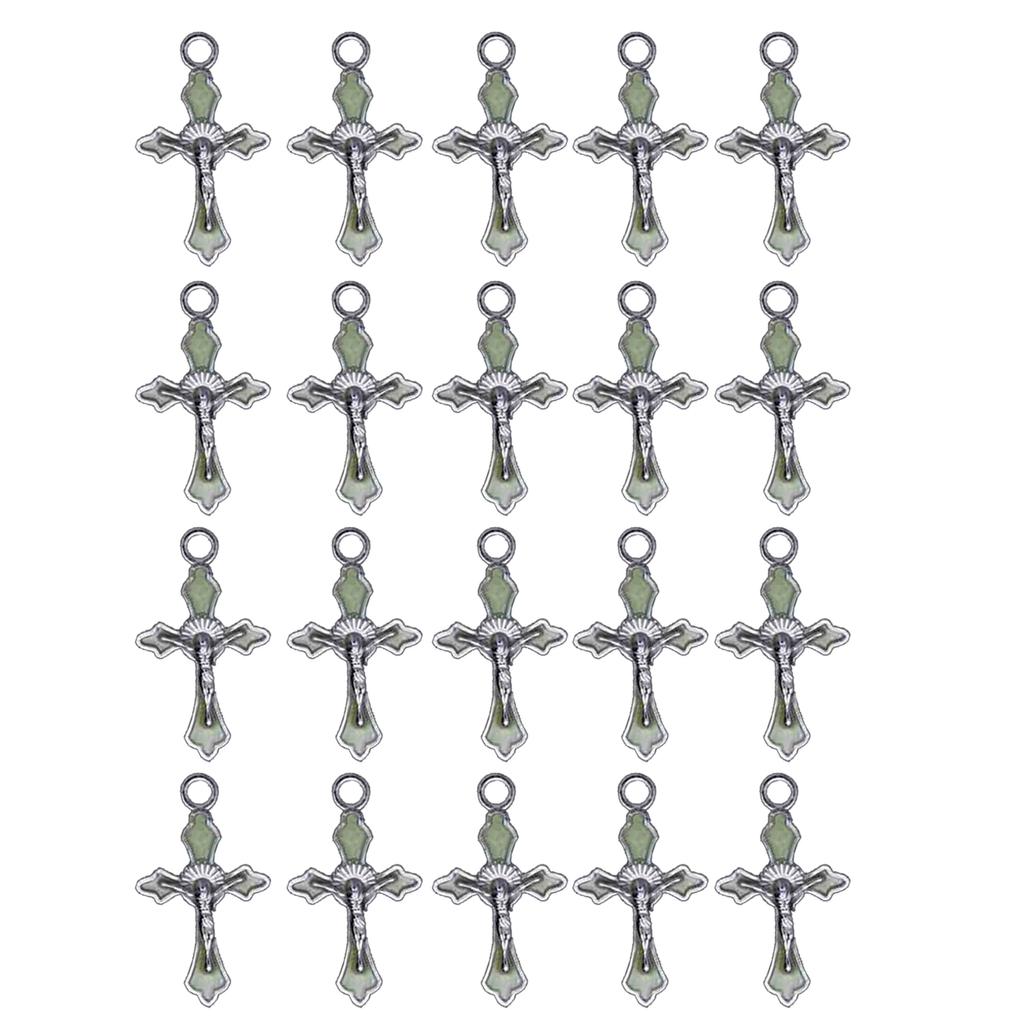 20Pcs Colorful Cross-Pendants Mini Crucifix Cross-Necklace Charm for Making Bracelet Choker DIY Craft 1.8x3cm/0.7x1.18"