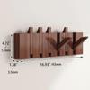 [Wall-Mounted Coat Rack] 1pc Natural Wood Wall-Mounted Coat Rack with Hooks -Piano-Shaped Accordion Design,Walnut Finish,Space-Saving Vertical Storage