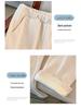 Extra Large Plus-Size Women's Winter High Waist Velvet Pants, Loose Fit, Size 300 Jin (up to 200 Jin available)