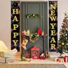 Happy New Year Door Banner Porch Signs Welcome Banner for Home Holiday Winter 2025 New Year Eve Party Supplies Backdrop Hanging Decor Yard Sign for