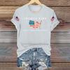 Women's Casual Printed T-shirt Round Neck Pullover Short Sleeve Top
