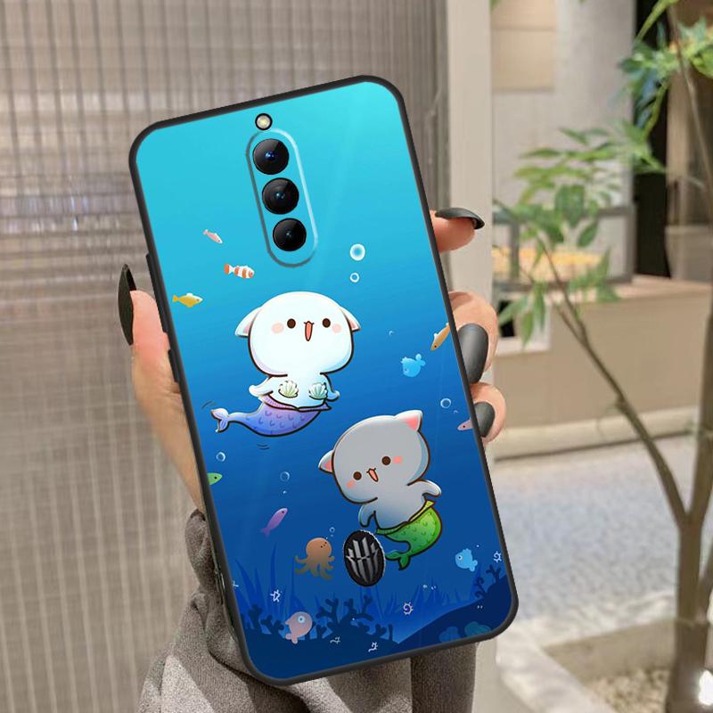 Cartoon Peach Mochi Cat Back Case For Nubia Red Magic 8 8S Pro Plus 6S 7S 6 7 Pro Red Magic 5G 5S 6R Phone Cover
