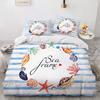Blue Ocean King Queen Duvet Cover Cartoon Starfish Shell Bedding Set For Kid Teens Adults Sea Beach 2/3pcs Polyester Quilt Cover