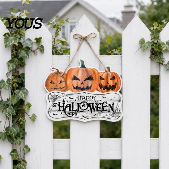 Festive Halloween Hanging Ornament Pumpkin Door Decor, Spooky Wall for Party Eye-catching Decoration Scene, Front Entryway Decoration, Trick or