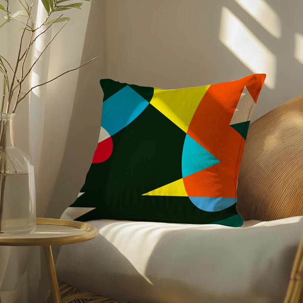 Abstractcurvecontrastingcolors Pillow Case Pillowcase, Double-Sided Printed, Sofa Cushion, Bedroom Headboard