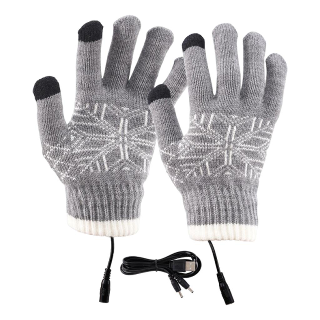 USB Electric Heated Gloves Windproof Motorcycle Thermal Gloves Wear Resist Soft Heating Gloves for Outdoor Camping Hiking