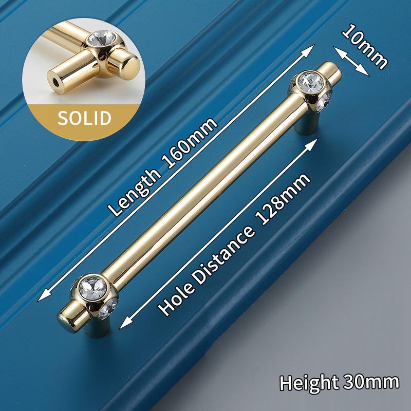 KAK Crystal Gold Cabinet Knobs and Handles Gold Shoebox Closet Door Drawer Knobs Wardrobe Pulls Pullers with Screws Hardware